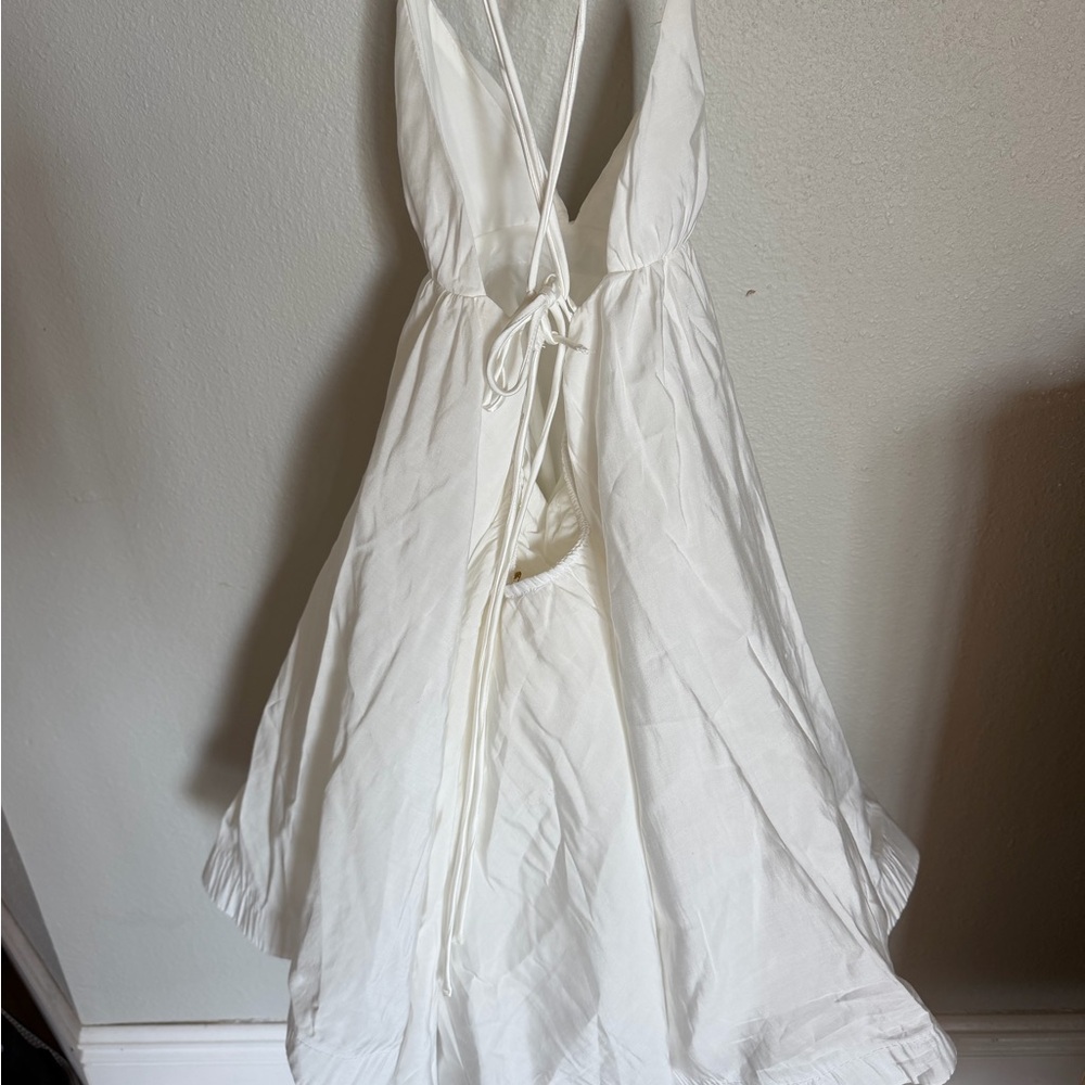 White Spaghetti-Strap Summer Dress like new size small - Picture 4 of 4